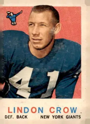 Lindon Crow football card from 1959 Topps #156 featuring York Giants player