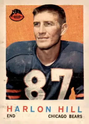 Vintage Harlon Hill football card from 1959 Topps #167 featuring Chicago Bears player