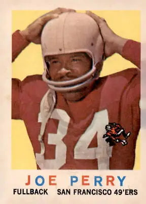Vintage 1959 Topps Joe Perry sports trading card showcasing classic football memorabilia