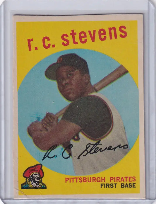 Vintage Topps Baseball card of R.C. Stevens - Pittsburgh Pirates in batting stance