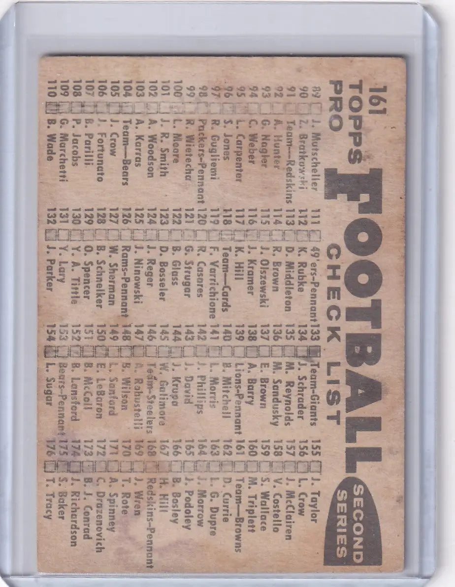1959 Topps Football # 161 Browns Team - Cleveland Browns