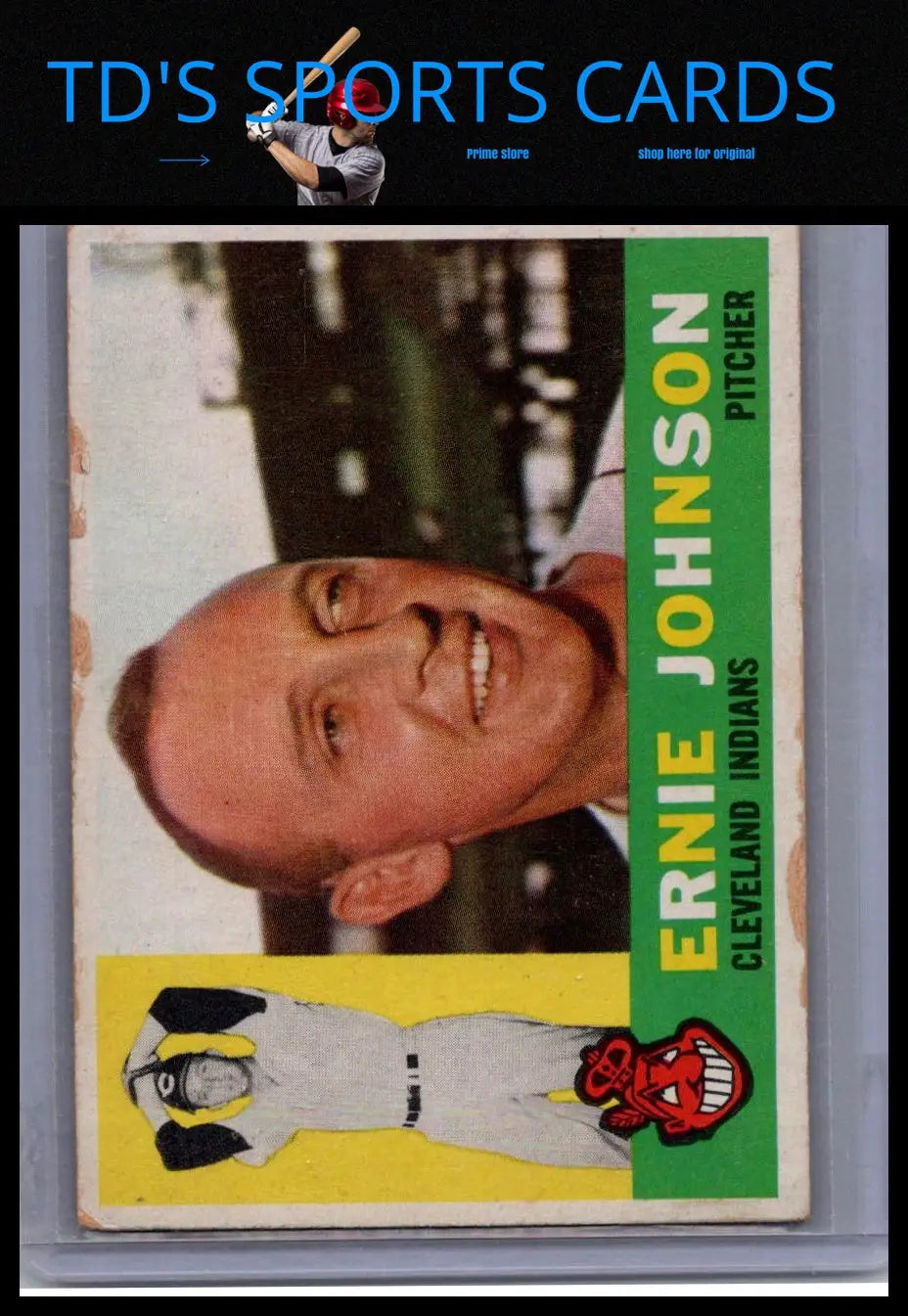 Vintage Ernie Johnson baseball card from the 1960 Topps #228 trading cards collection