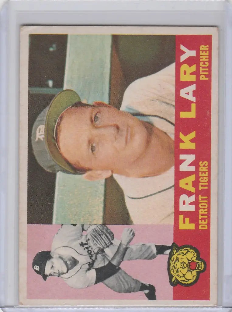 Vintage 1960 Topps #85 Frank Lary Detroit Tigers baseball card featuring pitcher Frank Lary