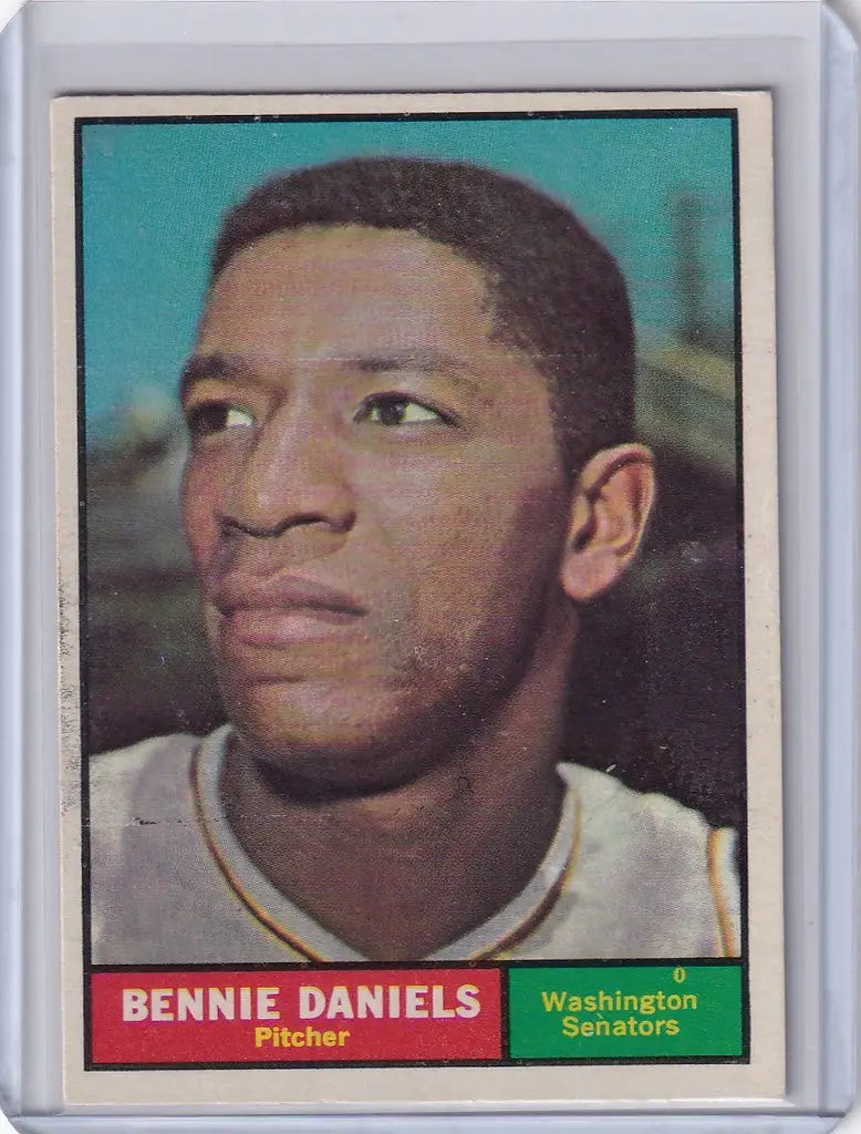 Baseball card of Bennie Daniels, pitcher for the Washington Senators, 1961 Topps #368
