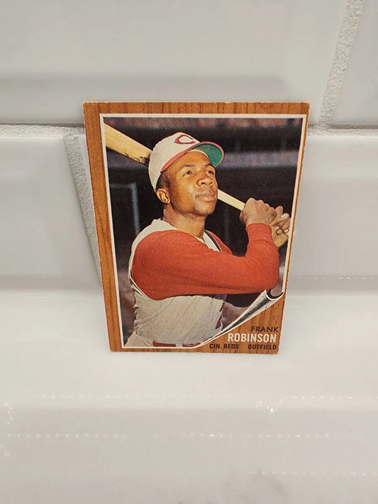 Vintage Frank Robinson baseball card from 1962 Topps #350 Cincinnati Reds trading card
