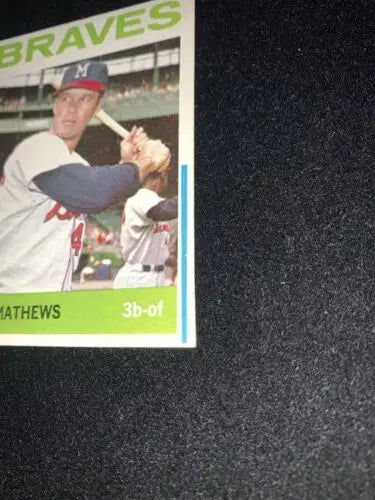 1964 Topps Eddie Mathews HOF blue line version print error rare baseball card
