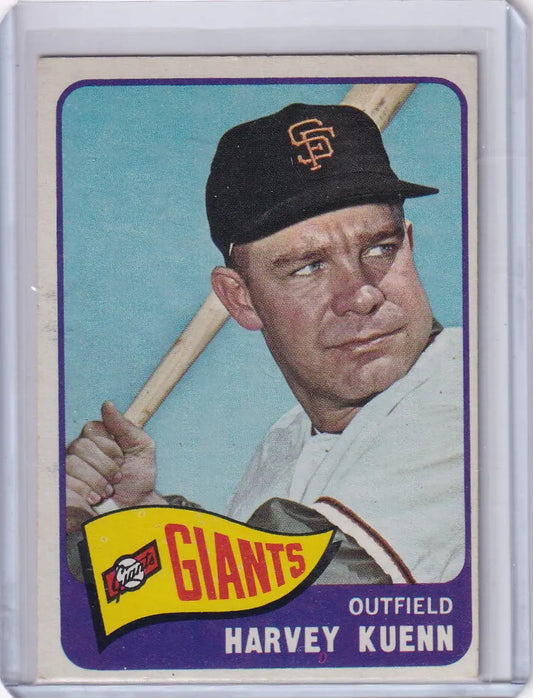 Baseball card of Harvey Kuenn, San Francisco Giants, from 1965 Topps Baseball series