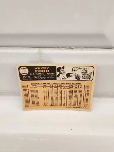 Whitey Ford baseball trading card from 1966 Topps #160 EX collection