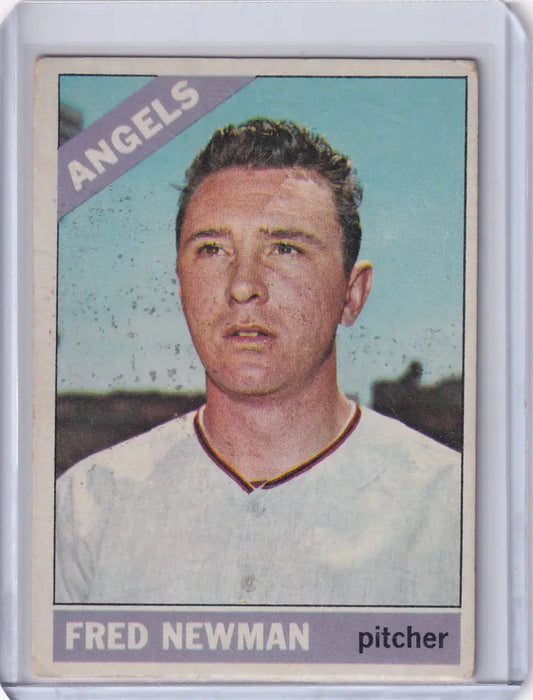 Vintage Topps Baseball card of Fred Newman, pitcher for the California Angels