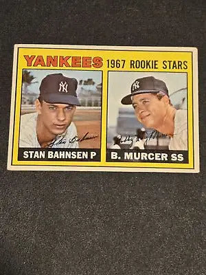 1967 Yankees rookie stars baseball card featuring Stan Bahnsen and Bobby Murcer