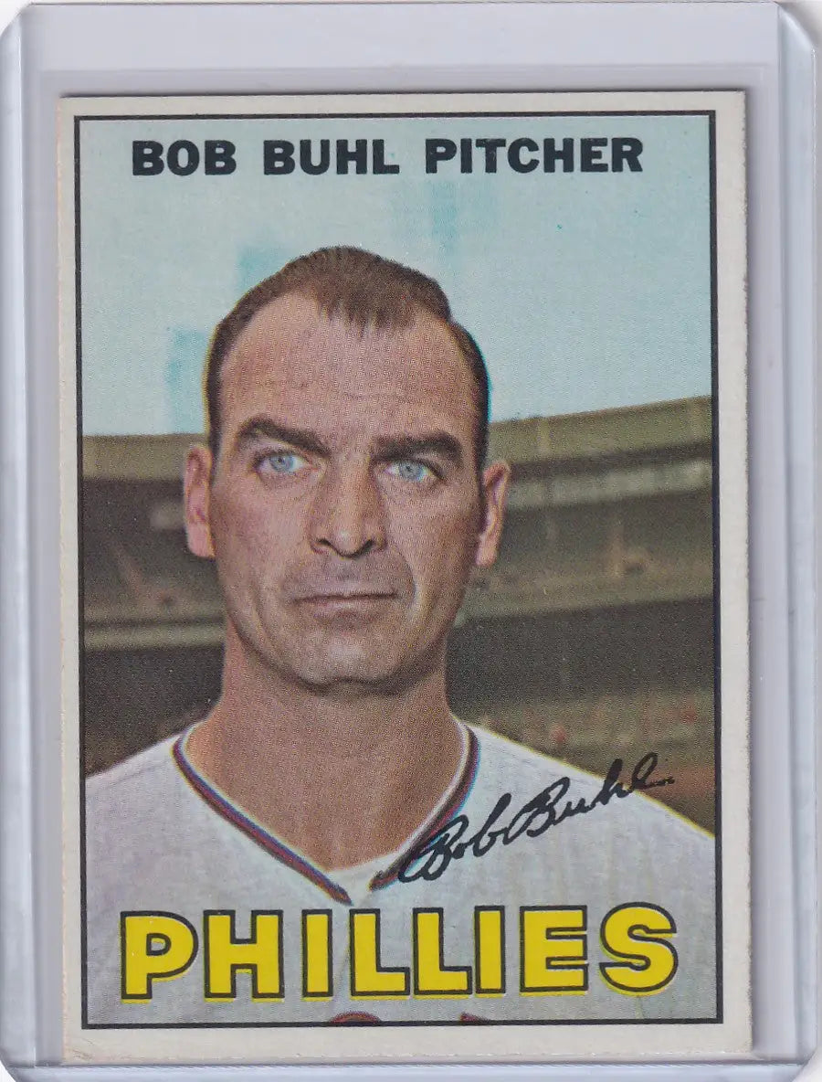 Vintage 1967 Topps Baseball #68 Bob Buhl Philadelphia Phillies card collectible