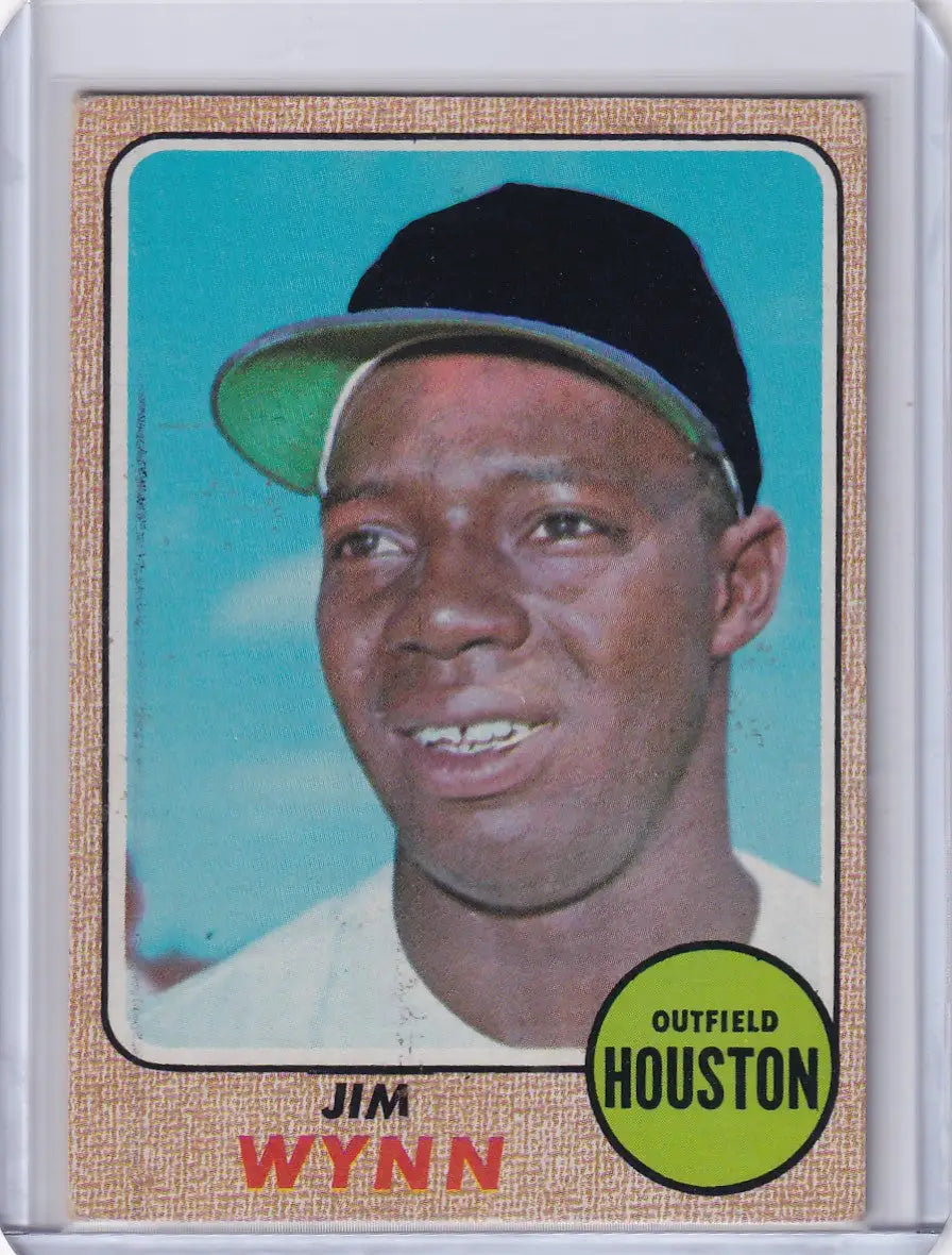 Baseball card of Jim Wynn, smiling player for Houston Astros in Topps Baseball series