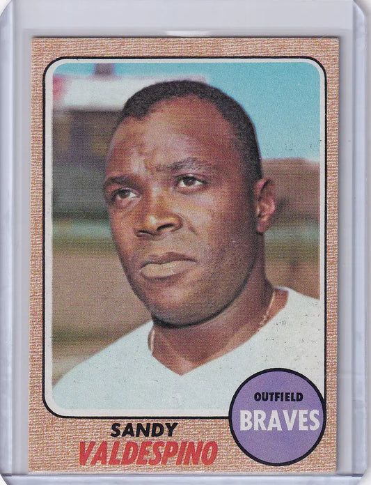 1968 Topps Baseball card of Sandy Valdespino from the Atlanta Braves team