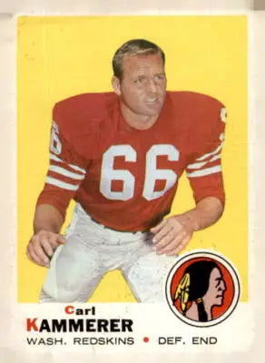 Vintage Carl Kammerer football card from 1969 Topps #158 showcasing Kammerer football card