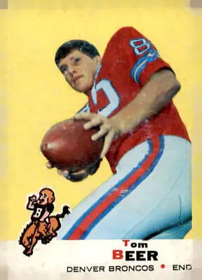 Vintage 1969 Topps Tom Beer football card showcasing Tom Beer football memorabilia