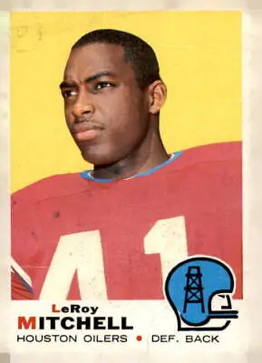 Vintage Leroy Mitchell Houston Oilers trading card from 1969 Topps #183