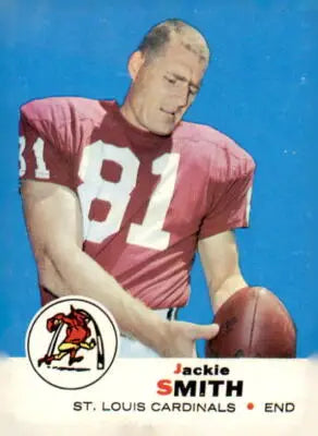 Vintage 1969 Topps Jackie Smith trading card featuring Louis Cardinals player