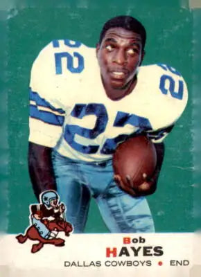 1969 Topps Bob Hayes football trading card featured in sports trading card collection