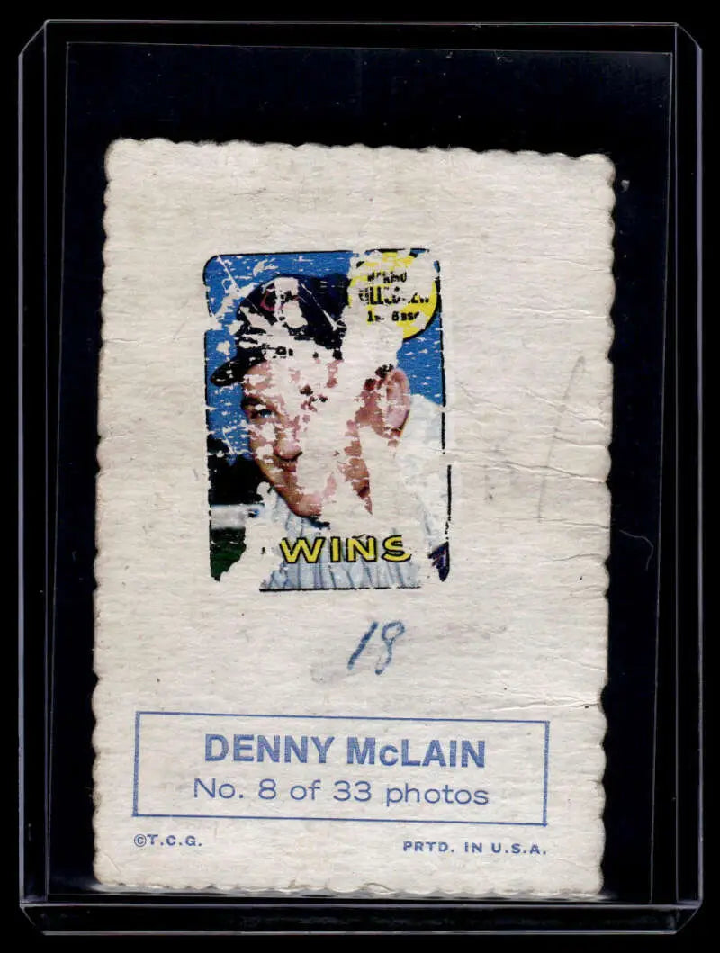 Vintage Denny McLain baseball card number 8 of 33 from the Detroit Tigers collection