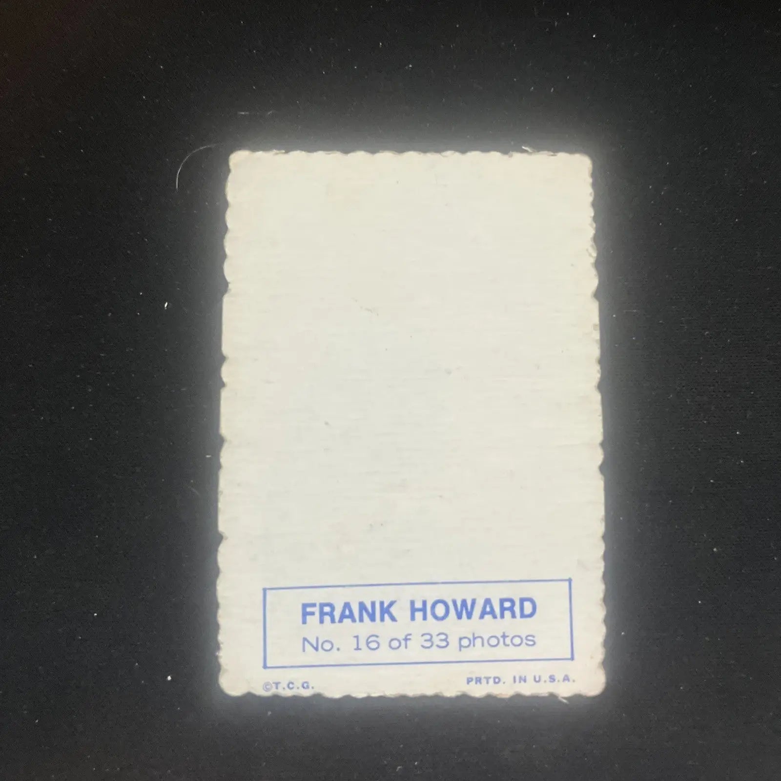 Vintage Frank Howard photo card from 1969 Topps Deckle Edge series #16