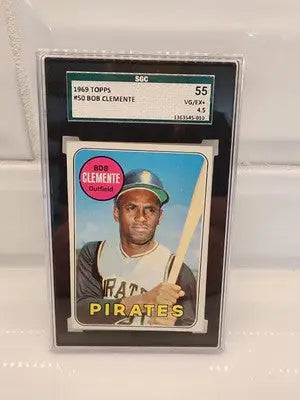 Graded 1969 Topps Roberto Clemente #50 baseball card for collectors and fans