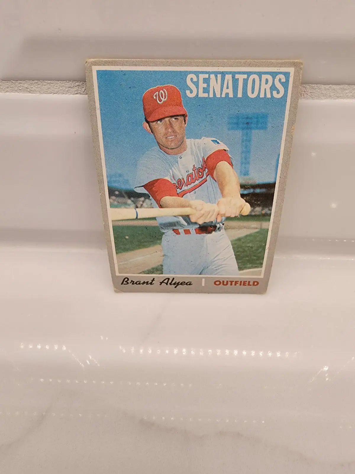1970 Topps Brant Alyea baseball trading card in a Topps baseball trading collection