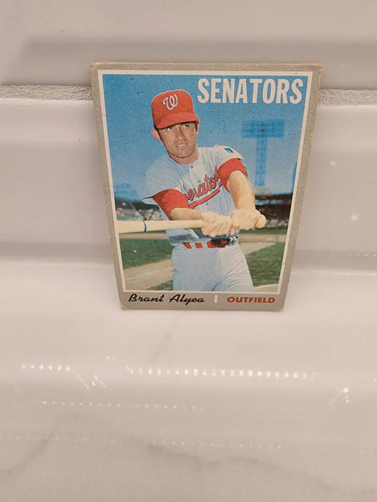 1970 Topps Brant Alyea baseball trading card in a Topps baseball trading collection
