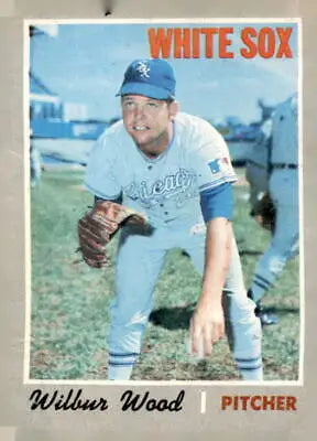 1970 Topps Wilbur Wood baseball card featuring Chicago White Sox player Wilbur Wood