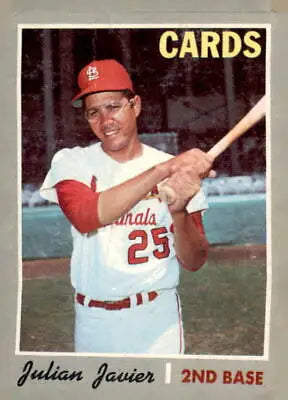 Julian Javier baseball card from 1970 Topps #415 showcasing Julian Javier memorabilia