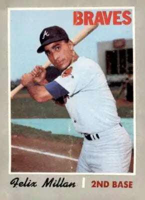 Felix Millan baseball trading card from 1970 Topps #710 featuring Felix Millan