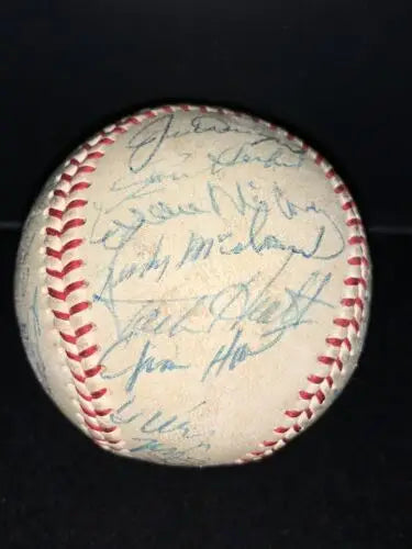 Autographed 1971 San Francisco Giants Team Baseball with Willie Mays and McCovey signatures