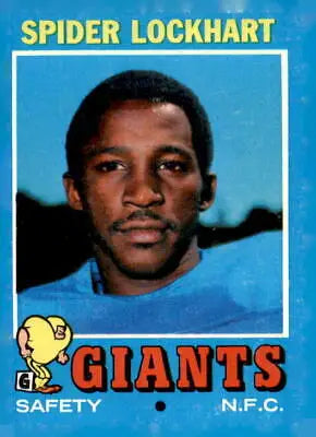 1971 Topps Spider Lockhart football card featuring York Giants legend