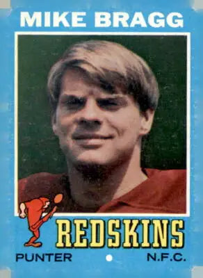 1971 Topps Mike Bragg football card featuring vintage sports memorabilia