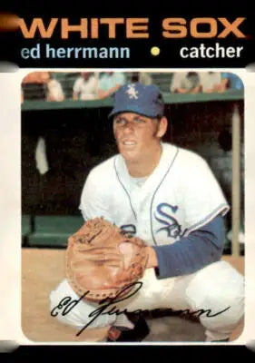 Vintage 1971 Topps Ed Herrmann Baseball Card Chicago White Sox collectible
