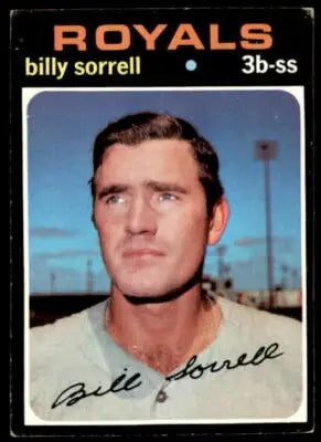 1971 Topps #17 Billy Sorrell baseball card featuring Kansas City Royals player Billy Sorrell