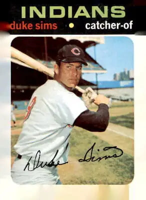 Duke Sims baseball card from 1971 Topps series, a classic Duke Sims baseball collectible