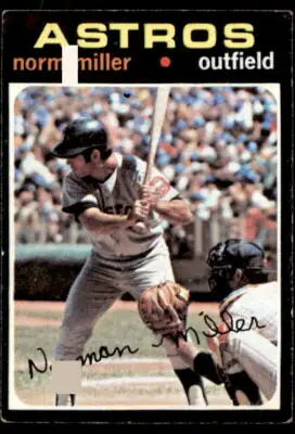 Houston Astros Norm Miller baseball card from 1971 Topps #18 for collectors
