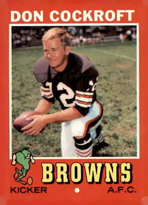 1971 Topps Don Cockroft football card featuring Cleveland Browns player