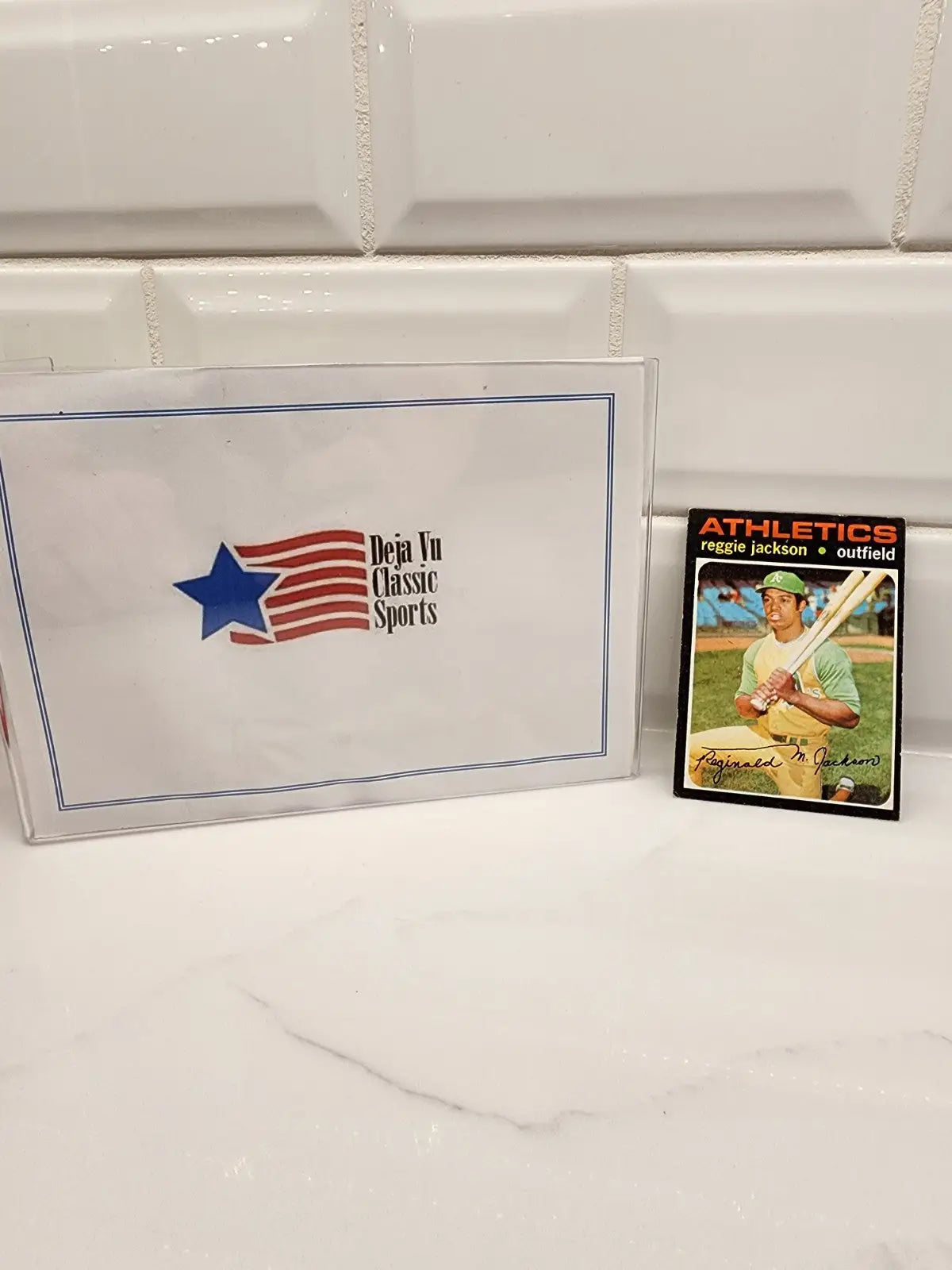 Reggie Jackson baseball trading card from 1971 Topps Oakland Athletics collectible