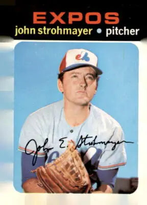 Baseball trading card of John Strohmayer from 1971 Topps #232 Montreal Expos