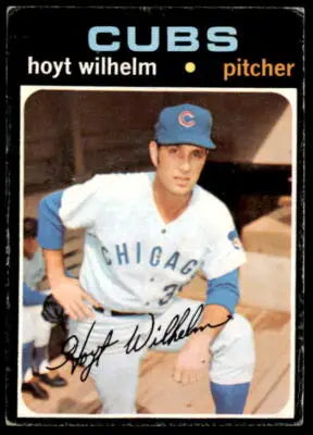 1971 Topps Hoyt Wilhelm baseball trading card, vintage sports trading card collectible
