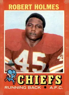 1971 Topps Robert Holmes football card featuring Kansas City Chiefs player