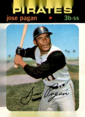 Vintage Jose Pagan baseball card from 1971 Topps featuring Jose Pagan of the Pittsburgh Pirates