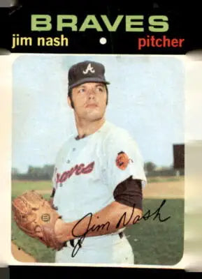 Jim Nash baseball card 1971 Topps #306b Jim Nash No black blob collectible