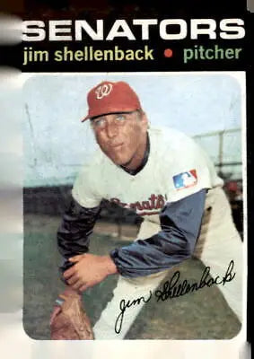 Jim Shellenback baseball card 1971 Topps #351 Washington Senators player