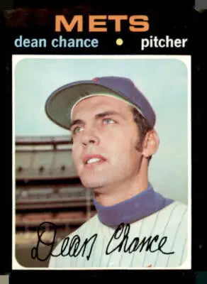 Dean Chance baseball card from 1971 Topps #36 featuring Dean Chance baseball memorabilia
