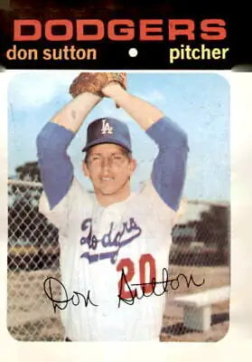 1971 Topps Don Sutton sports trading card, vintage Don Sutton baseball card collectible
