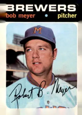 1971 Topps Bob Meyer baseball card showcasing Bob Meyer baseball memorabilia