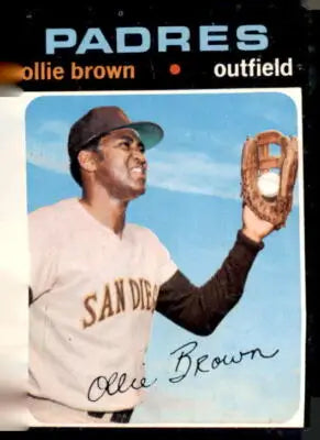 Ollie Brown baseball trading card from 1971 Topps #505 featuring sports trading card edition