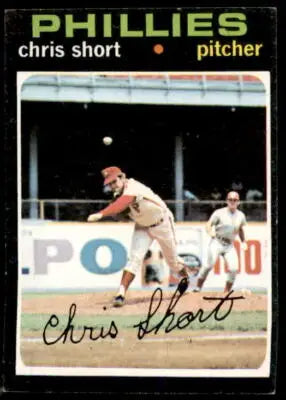 1971 Topps Chris Short sports trading card featuring Philadelphia Phillies pitcher